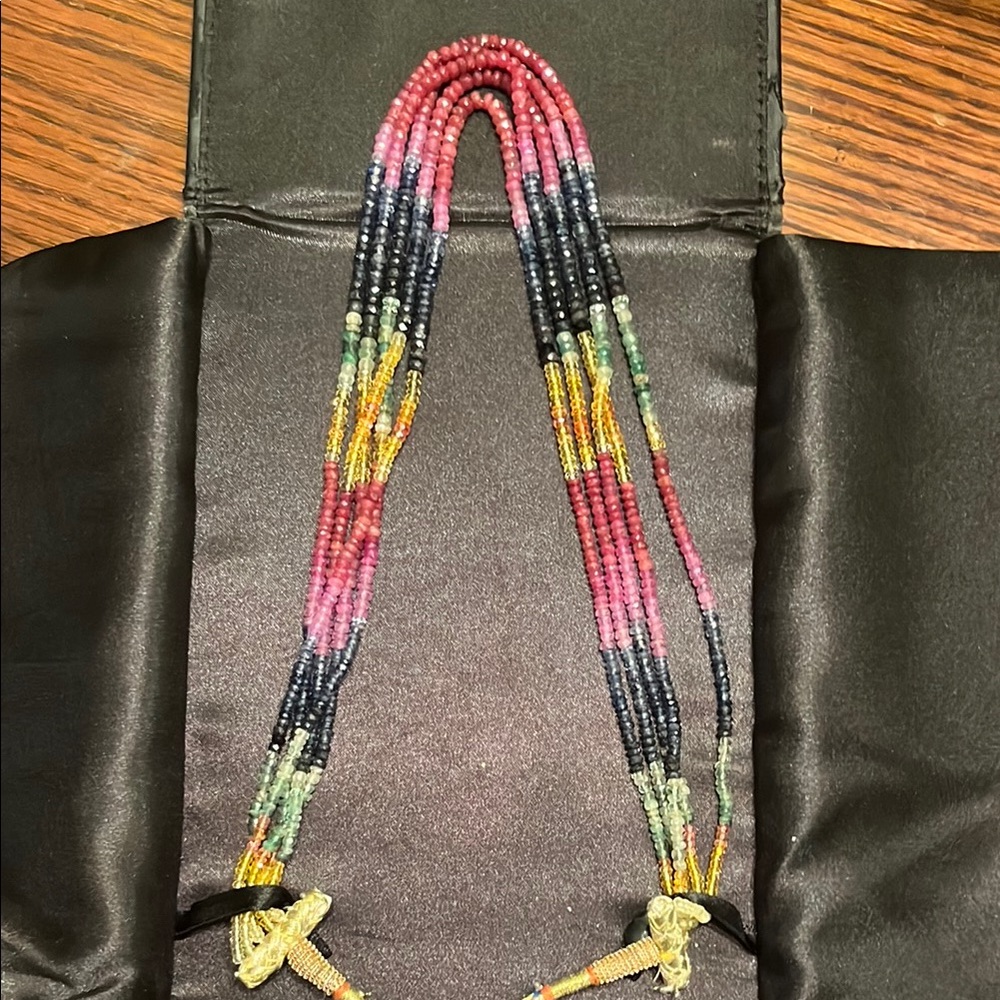 Natural Multi Sapphire Faceted Rondelle Bead Necklac
Rx9939@gmail.com - Picture 6 of 7